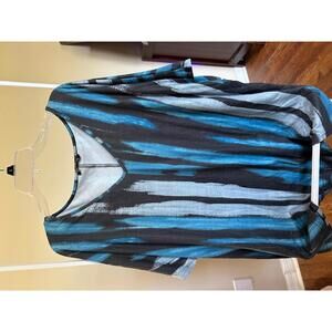 Bloomchic Plus Size Striped V-Neck Tunic Top